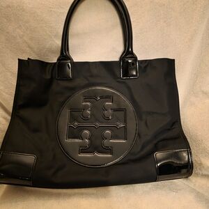 Tory Burch Black Tote with Logo Accent